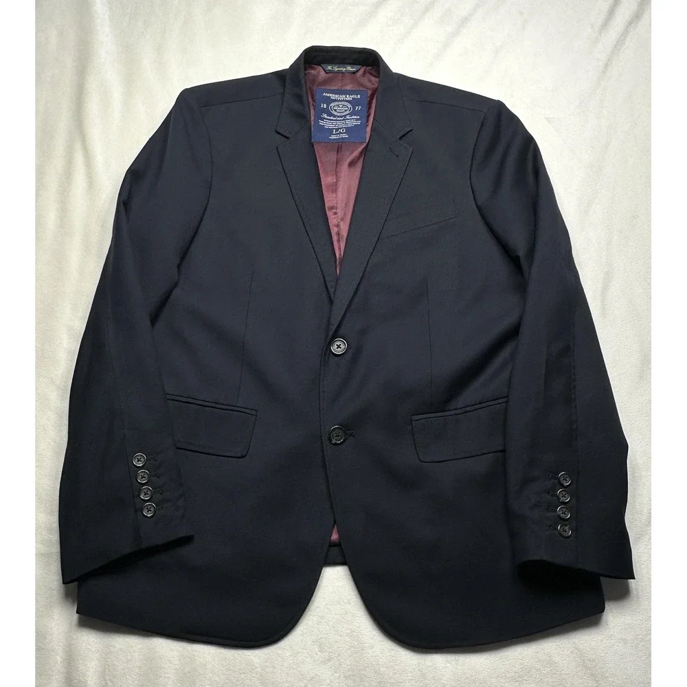 American Eagle Outfitters Blazer Mens Large Blue‎ Two Button Sport Coat Jacket